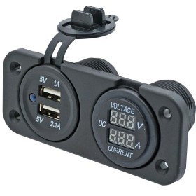 1852 panel dobbelt usb udtag & volt/amperem