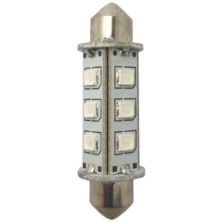 1852 LED lantern pinolpære 42mm 10-36V 1,2/10W grøn - 2 pak