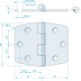 Roca hængsel 74x60mm AISI304