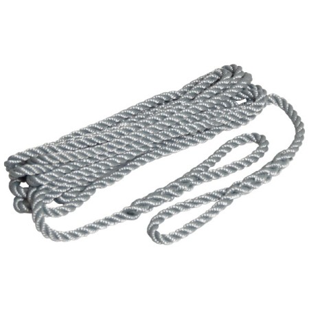 Robline fenderline grå 3-slået 2pak 8mm x 2m