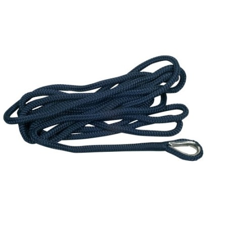 1852 fortøjning dobbelt flettet navy med kovs Ø10mm 4m