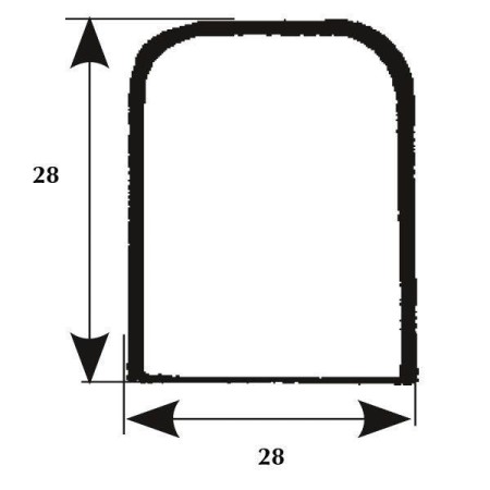 Midterstykke b28 l80 h28mm
