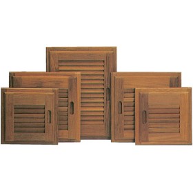 Roca jalousilåge med ramme venstre teak 35,5x35,5cm